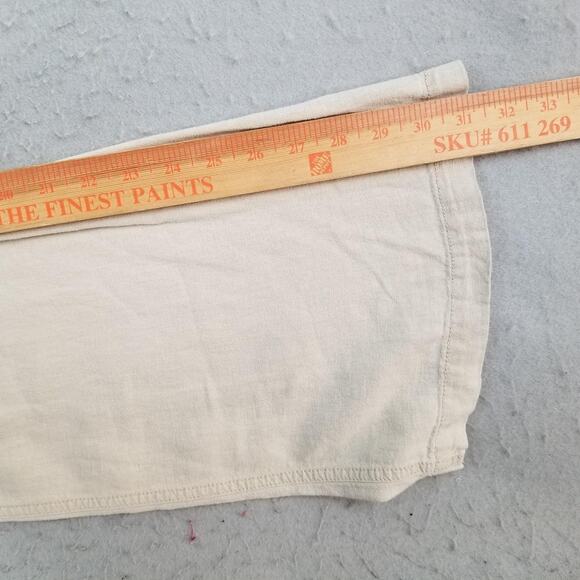 Old Navy Pants Womens 6 Khaki Linen Blend Cargo Wide Leg Drawstring Utility - Picture 12 of 14